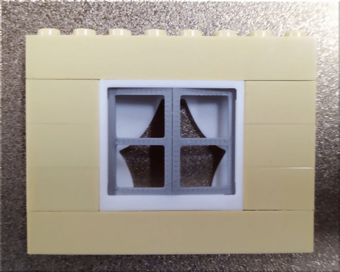 Fenster 1x3x4 mit Gardinen